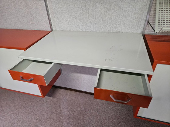 Zeldzaam Groot Pilastro Wandsysteem (Tjerk Reijenga) – Jaren 60 – Oranje/Wit – Prachtige Opstelling (photo 7 of 15)
