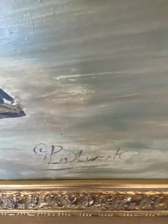 Image 1 of Groot schilderij met prachtige lijst van Bolwerk