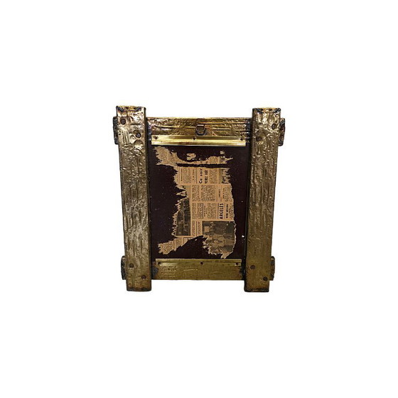 Image 1 of French brutalist mirror with brass, 1950s/60s