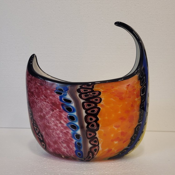 Image 1 of Millefiori half-moon decorative centerpiece, Murano glass, 90's - Italy