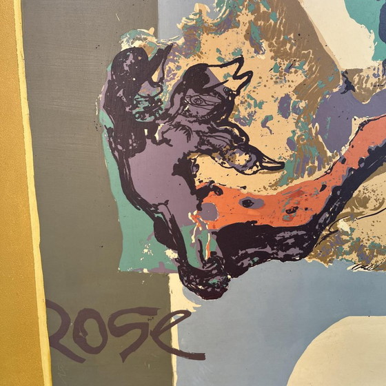 Bernard Desfrere, Cobra Movement Rose, Sérigraphie à l'huile, 1972 – Tirages d'art, Paper, Abstract (photo 8 of 17)