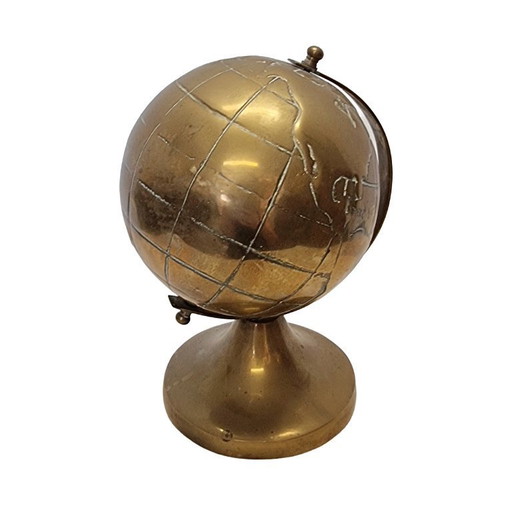 Vintage maritieme wereldbol van messing