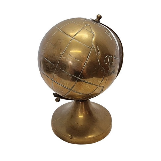 Image 1 of Vintage maritieme wereldbol van messing