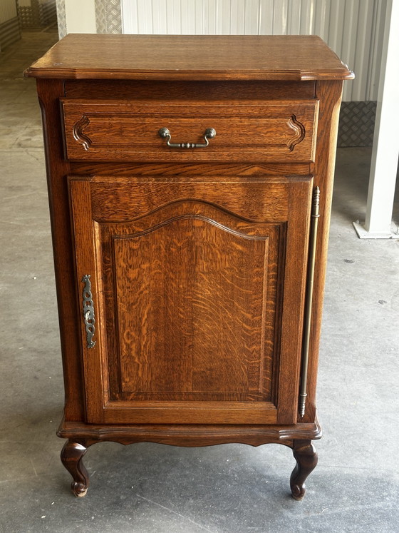 Vintage massief eikenhouten hifi-kast voor platenspeler – Ladekasten, Wood (photo 2 of 10)