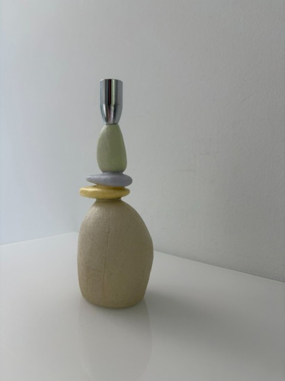 Portacandele scultoreo – Forma organica – Colori pastello – 23 cm – Plastic (photo 5 of 9)