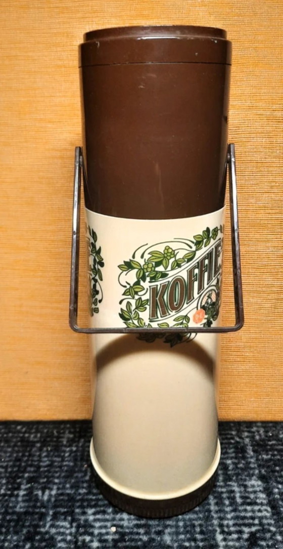 Image 1 of Vintage Douwe Egberts (V203) set jaren '70 – opaline thee/koffie potten + airpot 34 cm