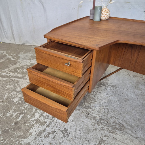 Peter Løvig Nielsen Boomerang desk vintage teak Danish desk
