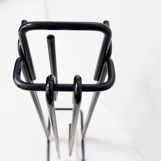 Image 1 of Minimalist Black Metal fire ensemble "Mace-Line" by Ann Maes - 1970s