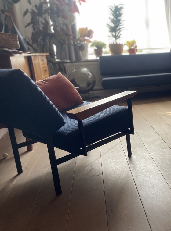 Gijs Van Der Sluis Bank En 2 Fauteuils – Zithoek, Wood, Textile (photo 3 of 5)