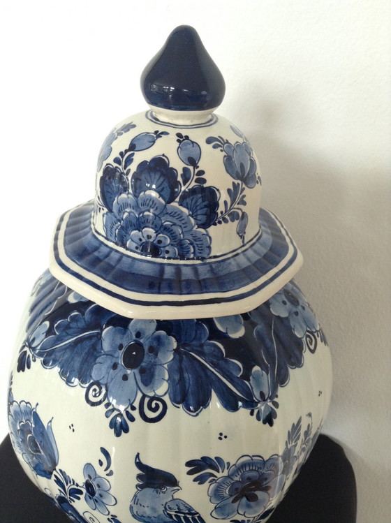 Image 1 of Delfts Blauwe VLS Velsen Holland dekselvaas,  gemberpot, urnvaas