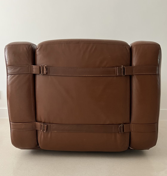 Image 1 of Poltrona prototipo in similpelle marrone di Michel Ducaroy, Francia, anni '70