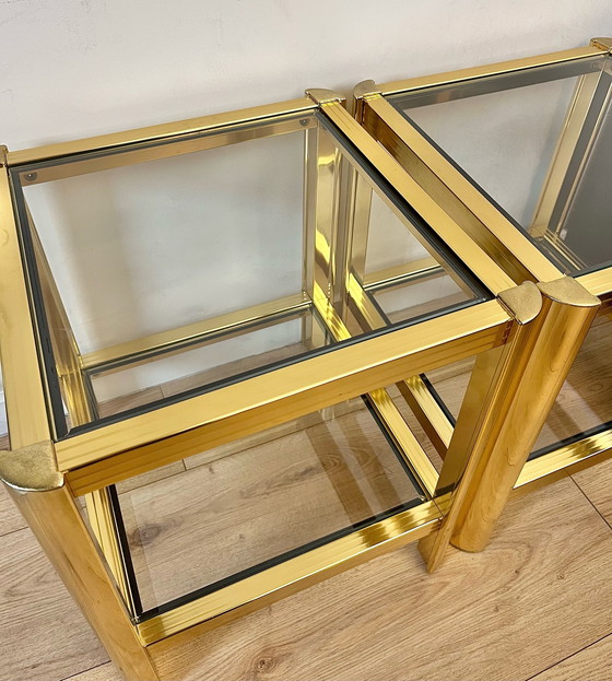 Image 1 of Luxe vintage tafeltjes messing 