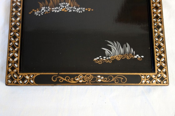 Vier Chinese panelen van gelakt hout en parelmoer, China, jaren 1960 – Decoratieve objecten, Wood, Other (photo 15 of 17)