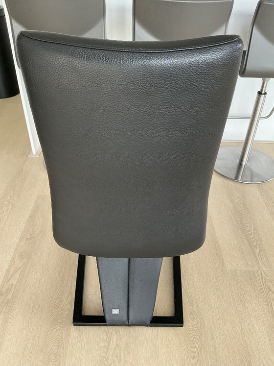 4 sedie di design Rolf Benz nere – Sedie da pranzo, Leather, Metal (photo 3 of 6)