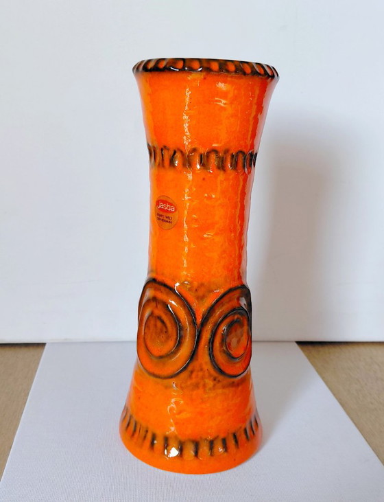 Vintage Jasba Keramik Vase, With Spiral Relief WGP 1970s – Ceramic (photo 11 of 13)