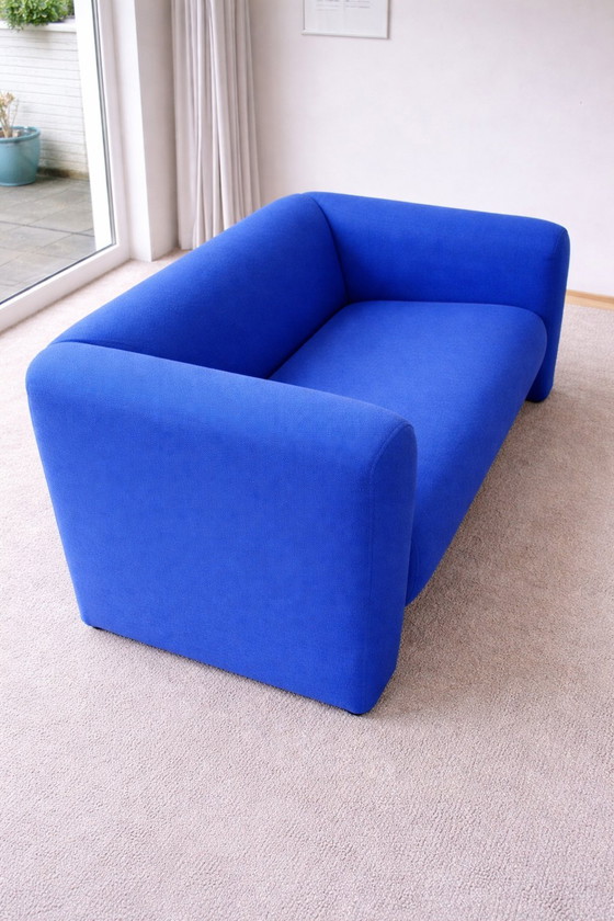 Image 1 of Set of 2 Gelderland design benches in cobalt blue, possibly Jan des Bouvrie