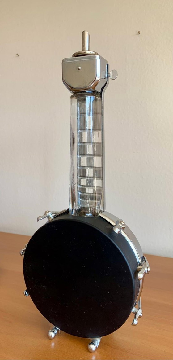 Image 1 of Zeldzame vintage karaf uit de jaren 50 in de vorm van een banjo