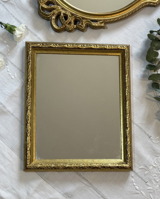 Image 1 of Vintage wooden gold mirror