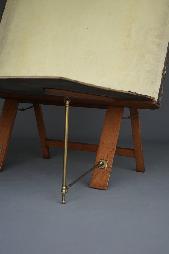 Image 1 of Antique Oak Folio Stand from Bunyard of London, 1890s