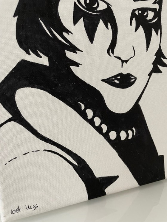 Image 1 of Loek Vugs ausdrucksstarkes Porträt auf Leinwand 24 x 30 cm