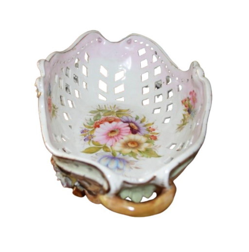 Bol/cesta de porcelana de Dresde