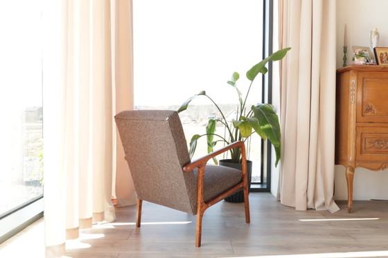 Image 1 of Vintage armchair chocolate granola mid century modern design 1960