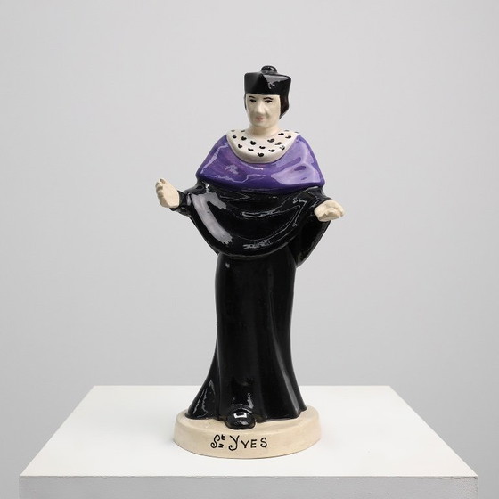 Image 1 of Signed “St. Yves” Earthenware Statue by Jos Kervella for Henriot Quimper, France, 1947