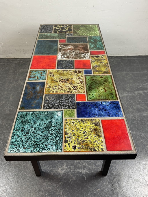 Table basse en céramique française des années 1960