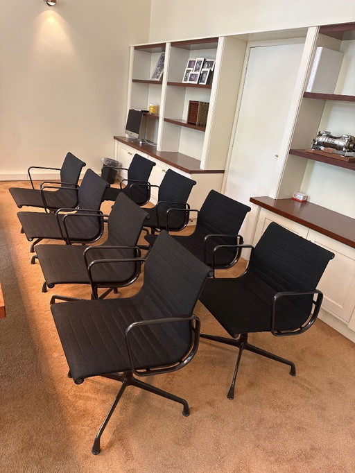 5x Vitra Eames EA107 black Hopsak office chairs