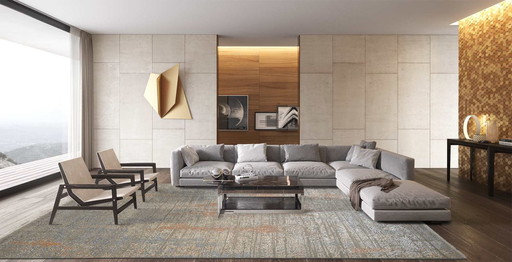 Riviera Mural Orange/ Blue Design 4365