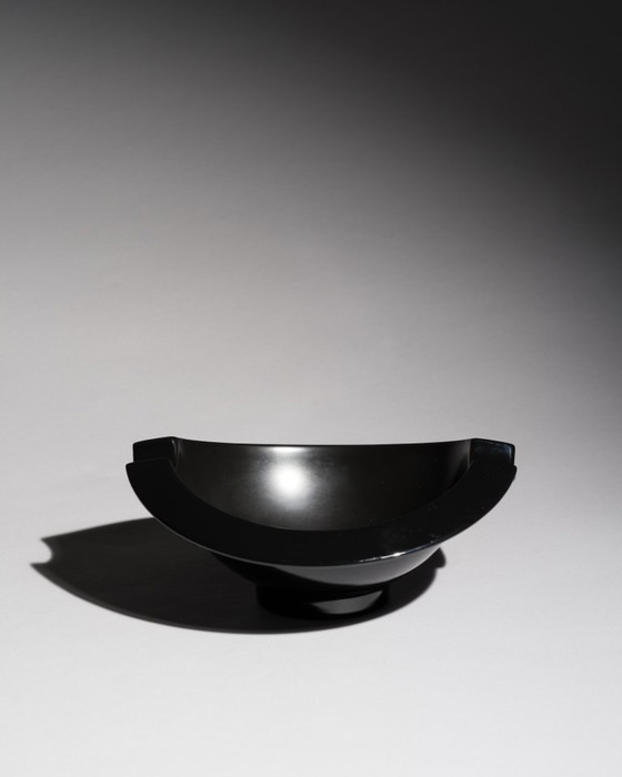 Image 1 of Cuenco posmodernista "Nautica" Porcelana Negra Jan van der Vaart Rosenthal años 90