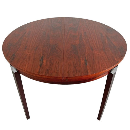 Deens Design uitschuifbare ronde eettafel palissander 1960's