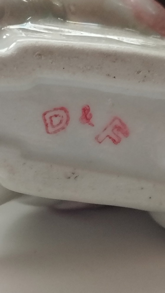 Image 1 of Mid-Century Lusterware Figurine – Baby on Tricycle – Davis & Freeman (Japan/USA)