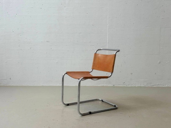 Fauteuil cantilever recouvert d'un magnifique cuir cognac – Leather (photo 13 of 17)