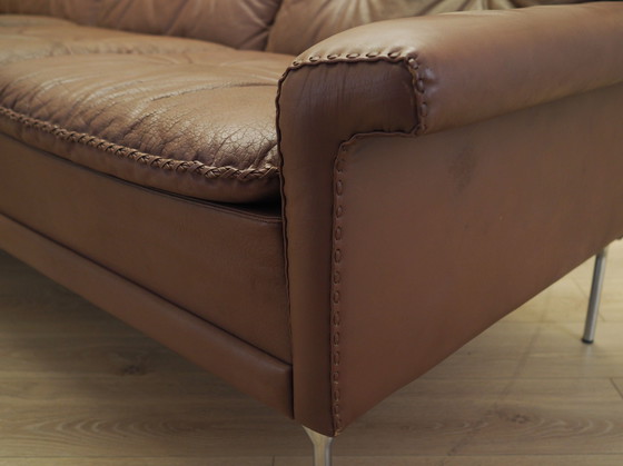 Image 1 of Canapé en cuir marron, Design danois, années 1960, Manufacture : AS Vejen Polstermøbelfabrik