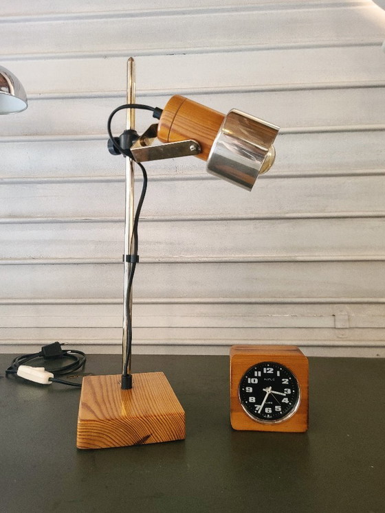 Image 1 of Vintage Italiaanse pin jaren 70 lamp + Kiplé wekker