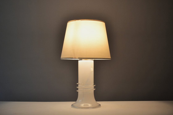 Image 1 of Grande lampada da tavolo in vetro di Hannelore Dreutler/Studio Åhus per Ateljé Lyktan, firmata e datata 1981