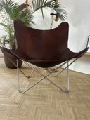 Cuero leren vlinderstoel - chrome - Oak