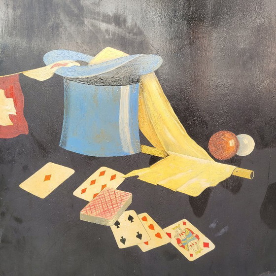 Image 1 of Coppia di pannelli dipinti “Magic”, Aldo Franceschini per Max Dif, anni ’70 – Francia