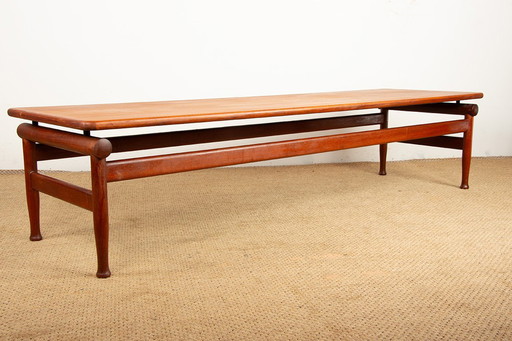 Très Grande Table basse ou Banc d’entrée Danois en Teck par Borge Mogensen pour Soborg mobelfabrik.