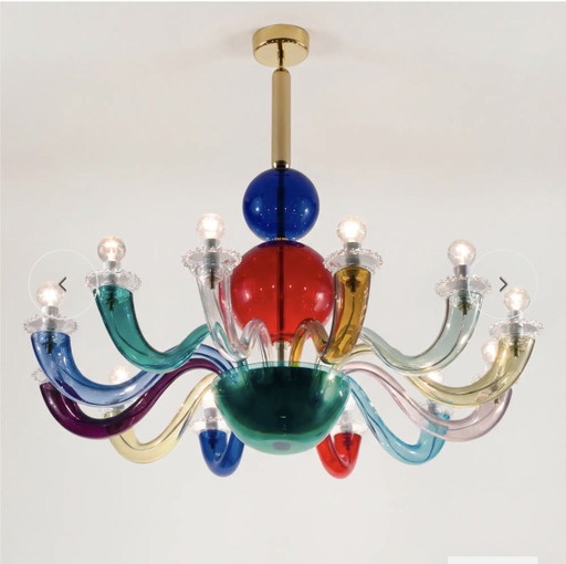 Gio Ponti Venini 99.80 Murano glazen kroonluchter nieuw met garantie – Gold, Metal