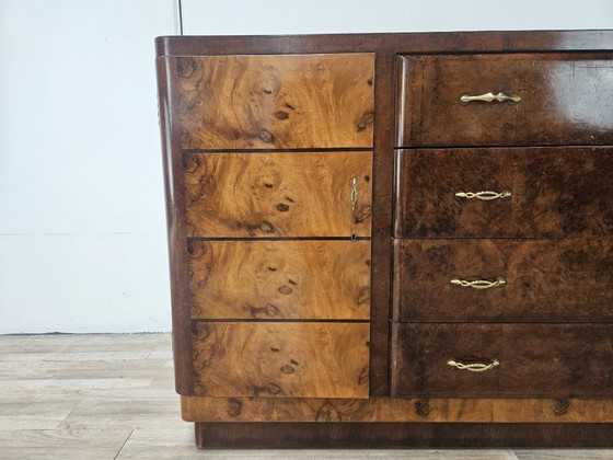Image 1 of 1940s Art Decò sideboard in walnut and blond walnut