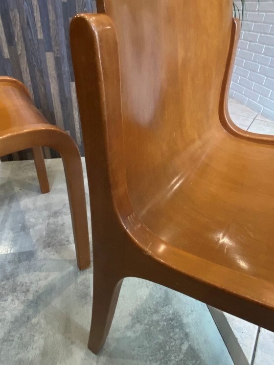 Image 1 of Set of 2 Carlo Bartoli Scandinavian Mito chairs for Tisettanta, vintage 1970