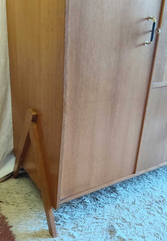 Armadio con Piedi a Compasso in Legno - Ebanista Francese - Anni '60 – Wood (photo 4 of 12)