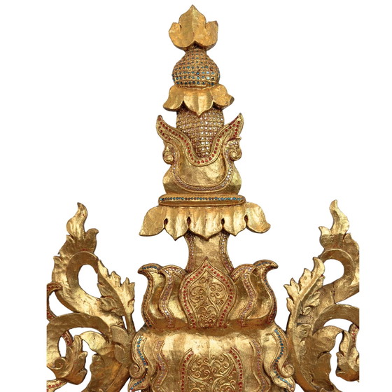 Conjunto monumental de fachada de templo birmano (5 piezas, aprox. 200 cm alto) – Estilo Mandalay (circa (photo 3 of 11)