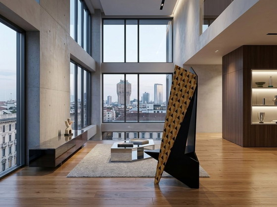 Image 1 of Chaise à dossier haut postmoderne, style Studio Alchimia et Memphis, années 1980