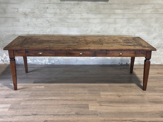 Image 1 of Table de campagne - 249 x 98 cm avec 2 tiroirs