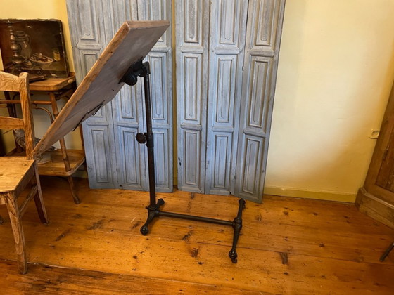 Elkhart Bedside Table Reading Table Lectern Sidway Table French antique, Wood, Iron, Black (photo 22 of 23)