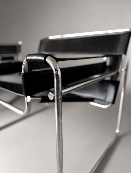 2 Vintage Wassily Stühle von Marcel Breuer für Fasem, Italien, ca. 1980er Jahre