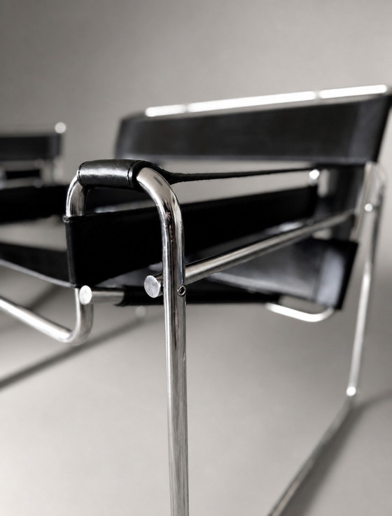 Image 1 of 2 Vintage Wassily Chairs by Marcel Breuer for Fasem, Italy, ca80s